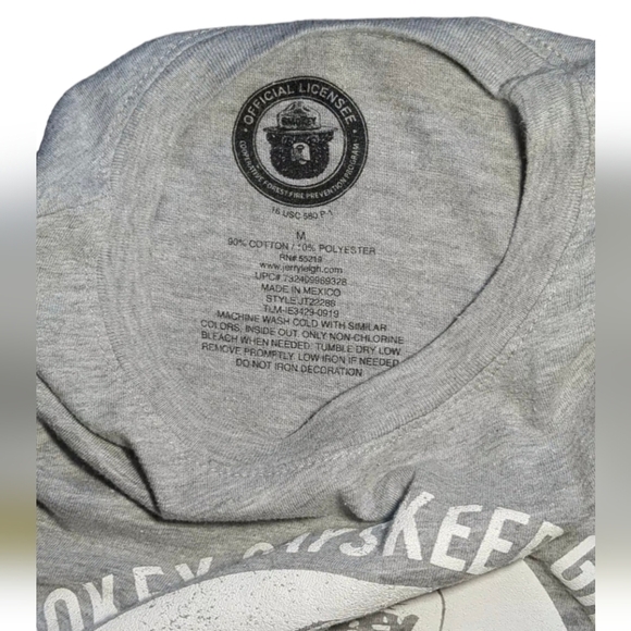 Unisex Smokey Bear Keep Green Gray Prevent Wild Fires Crop Top Size Med 420 - Picture 5 of 6